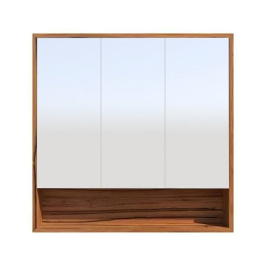 Mirrored Doors And Open Shelf Shaving Cabinet
